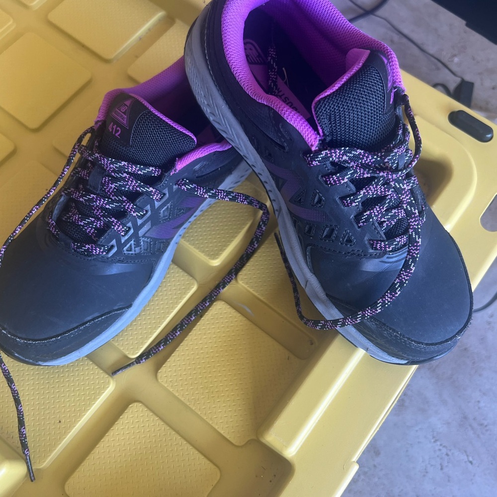 Black and Purple Athletic Shoes